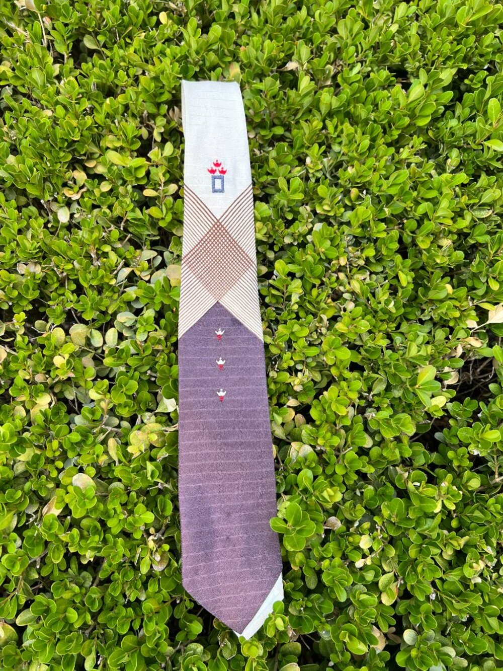 Vintage 1950's Men’s Geometric Embroidered Necktie